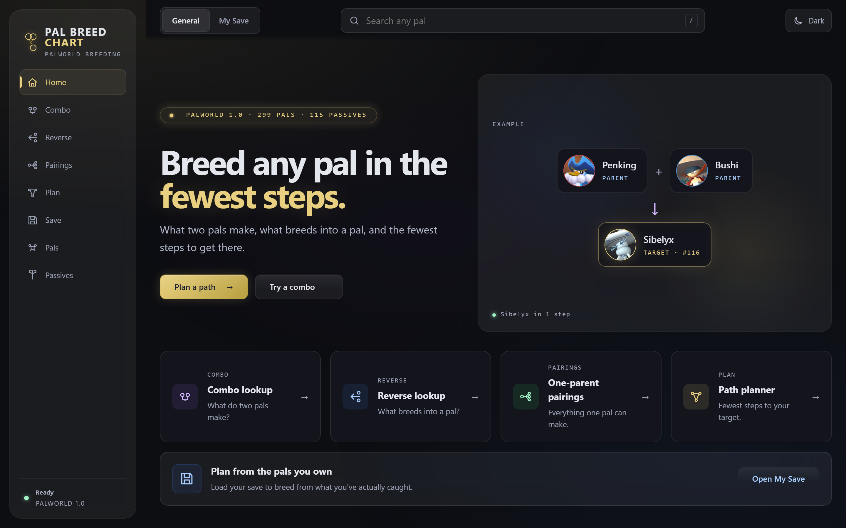 Pal Breed Chart hero screenshot