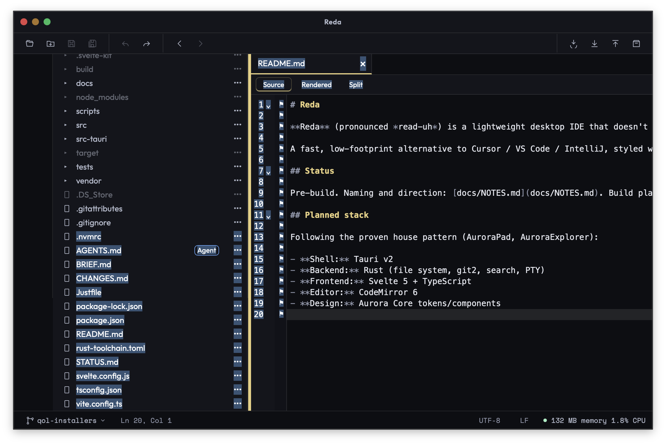 Reda IDE hero screenshot